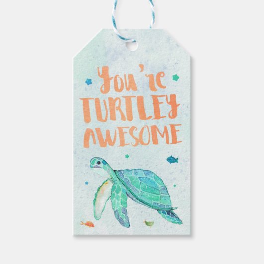 Zee Turtle Party Favor Labels Cadeaulabel (Voorkant)