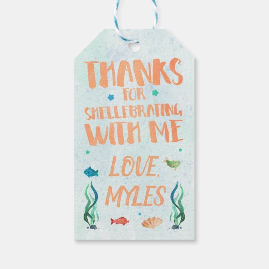 Zee Turtle Party Favor Labels Cadeaulabel (Achterkant)