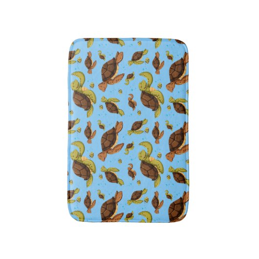 Zee Turtle Pattern Badmat (Voorkant Verticaal)