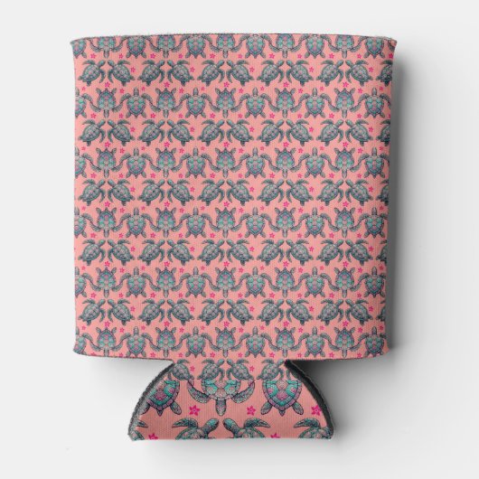 Zee Turtle Pattern Blikjeskoeler (Voorkant)