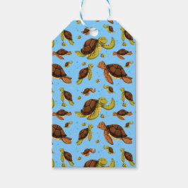 Zee Turtle Pattern Cadeaulabel