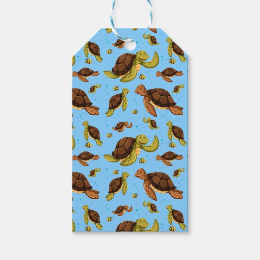 Zee Turtle Pattern Cadeaulabel (Voorkant)