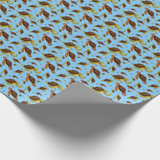 Zee Turtle Pattern Cadeaupapier (Hoek)