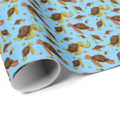 Zee Turtle Pattern Cadeaupapier (Rol Hoek)