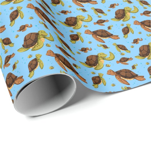 Zee Turtle Pattern Cadeaupapier (Rol Hoek)