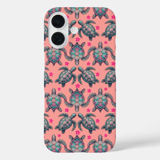 Zee Turtle Pattern Case-Mate iPhone Case (Achterkant)