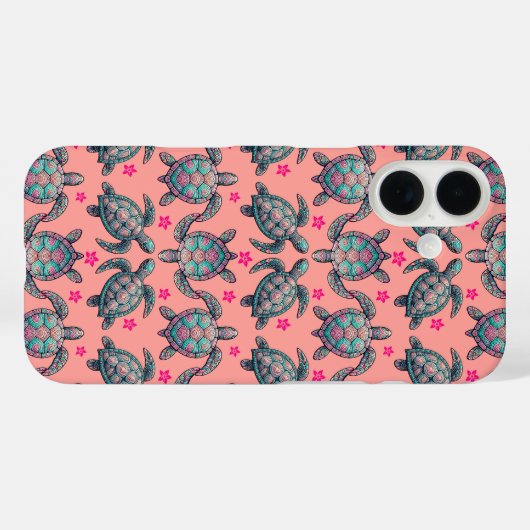 Zee Turtle Pattern Case-Mate iPhone Case (Achterkant (horizontaal))