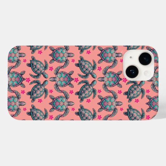 Zee Turtle Pattern Case-Mate iPhone Case (Achterkant (horizontaal))