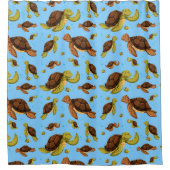 Zee Turtle Pattern Douchegordijn (Voorkant)