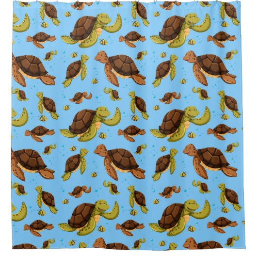 Zee Turtle Pattern Douchegordijn (Voorkant)