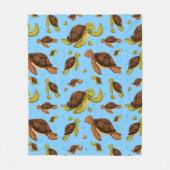 Zee Turtle Pattern Fleece Deken (Voorkant)