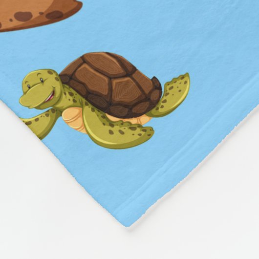 Zee Turtle Pattern Fleece Deken (Hoek)