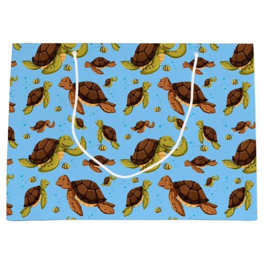 Zee Turtle Pattern Groot Cadeauzakje (Voorkant)