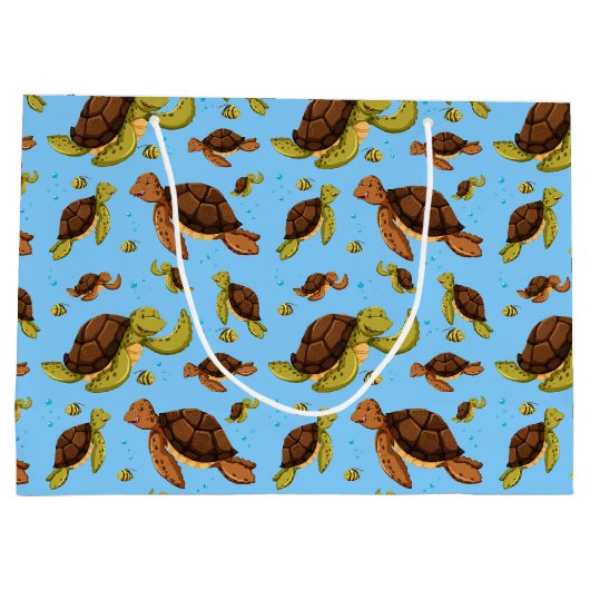 Zee Turtle Pattern Groot Cadeauzakje (Achterkant)