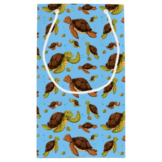 Zee Turtle Pattern Klein Cadeauzakje (Achterkant)