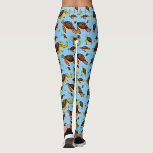 Zee Turtle Pattern Leggings (Achterkant)