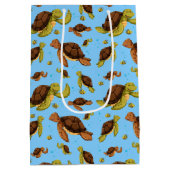 Zee Turtle Pattern Medium Cadeauzakje (Achterkant)