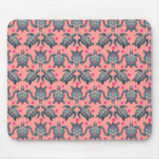 Zee Turtle Pattern Muismat (Voorkant)