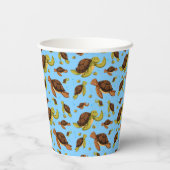 Zee Turtle Pattern Papieren Bekers (Achterkant)