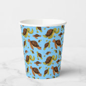 Zee Turtle Pattern Papieren Bekers (Links)