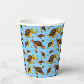 Zee Turtle Pattern Papieren Bekers (Voorkant)