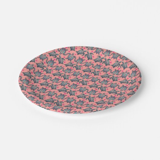 Zee Turtle Pattern Papieren Bordje (Gekanteld)