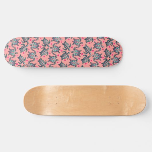 Zee Turtle Pattern Persoonlijk Skateboard (Horizontaal)