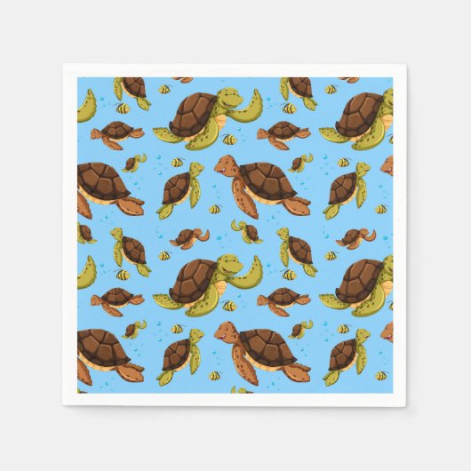 Zee Turtle Pattern Servet (Voorkant)