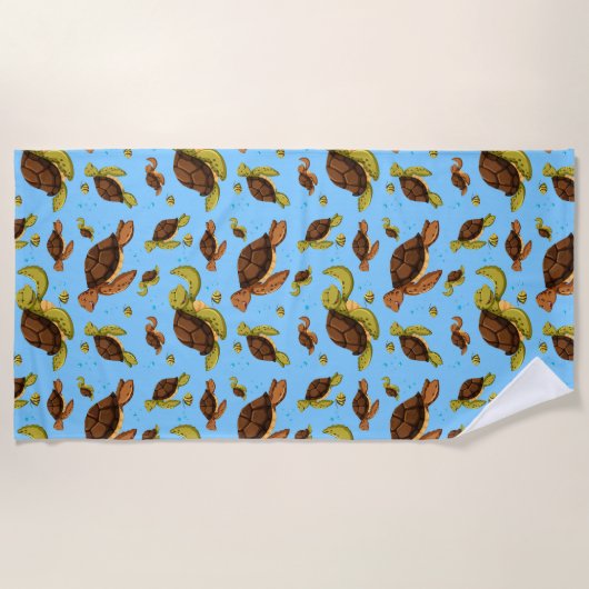 Zee Turtle Pattern Strandlaken (Voorkant)