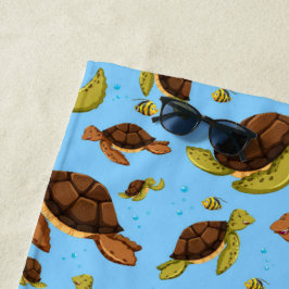 Zee Turtle Pattern Strandlaken