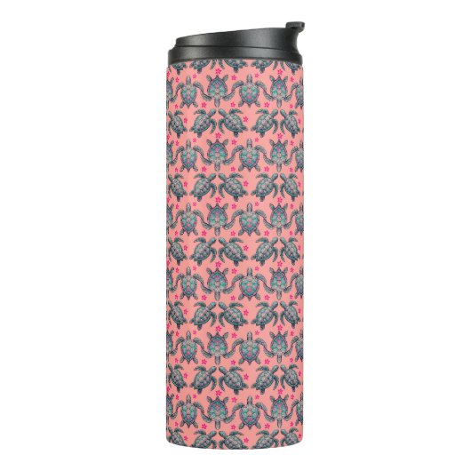 Zee Turtle Pattern Thermosbeker (Gedraaid links)