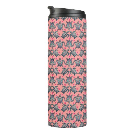 Zee Turtle Pattern Thermosbeker (Geroteerd rechts)