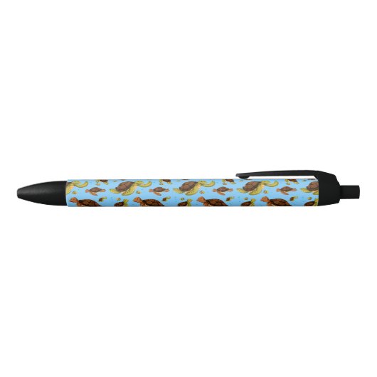 Zee Turtle Pattern Zwarte Inkt Pen (Bovenkant)