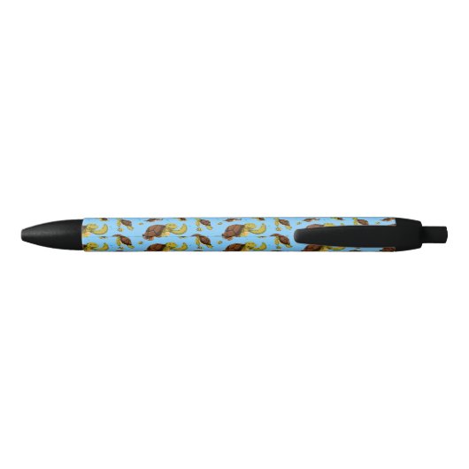 Zee Turtle Pattern Zwarte Inkt Pen (Achterkant)