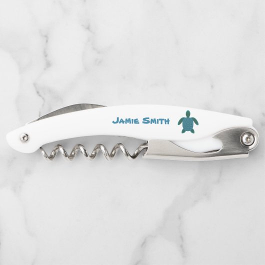 Zee Turtle - Personaliseer Kurkentrekker (Achterkant)