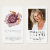 Zee Turtle Photo Herdenking Prayer Kaart (Voorkant /achterkant)