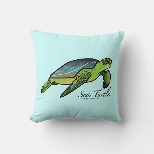 Zee Turtle Pillow Kussen (Voorkant)