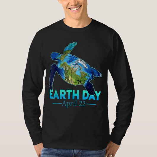 Zee Turtle Planet Love World Environment Earth Da T-shirt (Voorkant)