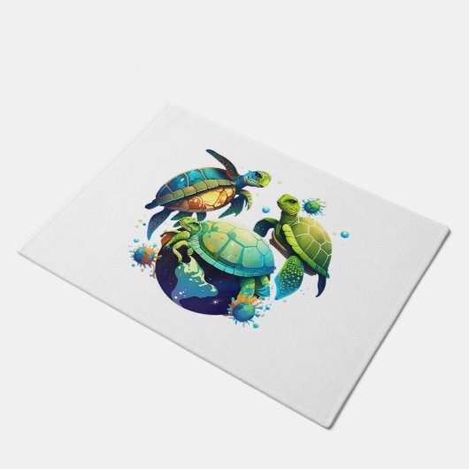 Zee Turtle Planet World Environment Earth Day Deurmat (Schuin)