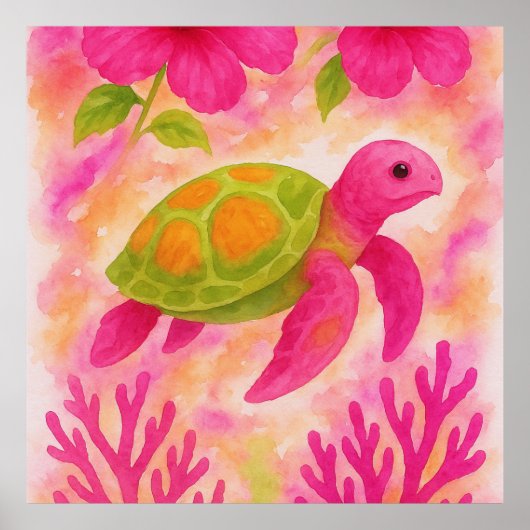 Zee Turtle Poster (Voorkant)