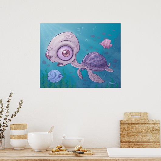 Zee Turtle Poster (Keuken)