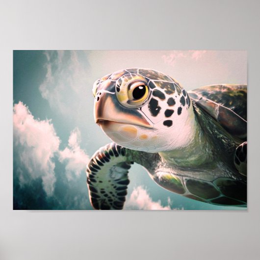 Zee Turtle Poster (Voorkant)