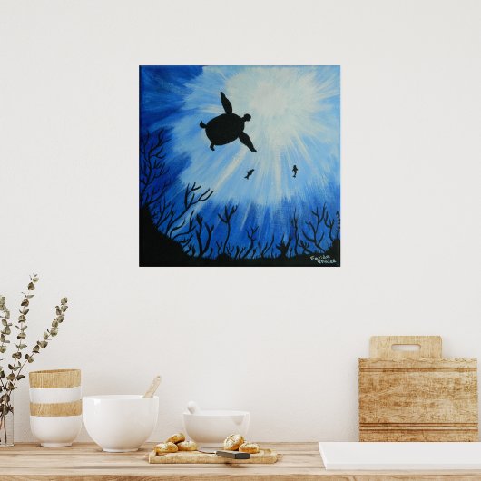 Zee Turtle Poster (Keuken)