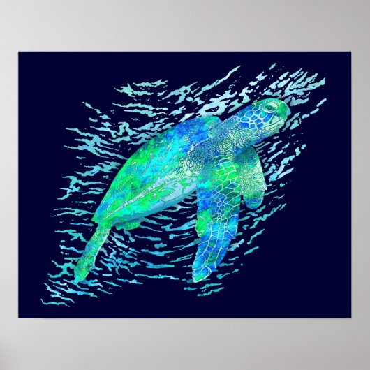 Zee Turtle Poster (Voorkant)