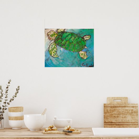 Zee Turtle Poster (Keuken)