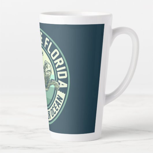 Zee Turtle Protection - aangepast monogram Latte Mok (Rechts)