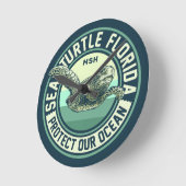 Zee Turtle Protection - aangepast monogram Ronde Klok (Hoek)