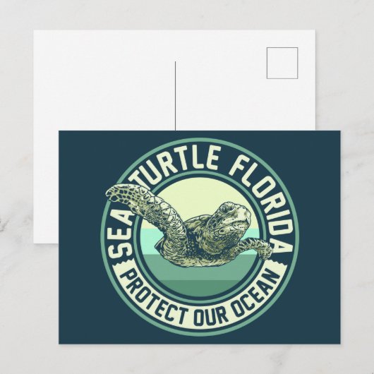 Zee Turtle Protection Briefkaart (Voorkant / Achterkant)