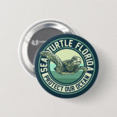 Zee Turtle Protection Ronde Button 5,7 Cm (Voorkant /achterkant)