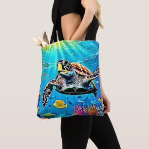 Zee Turtle Reef Life Tote Bag